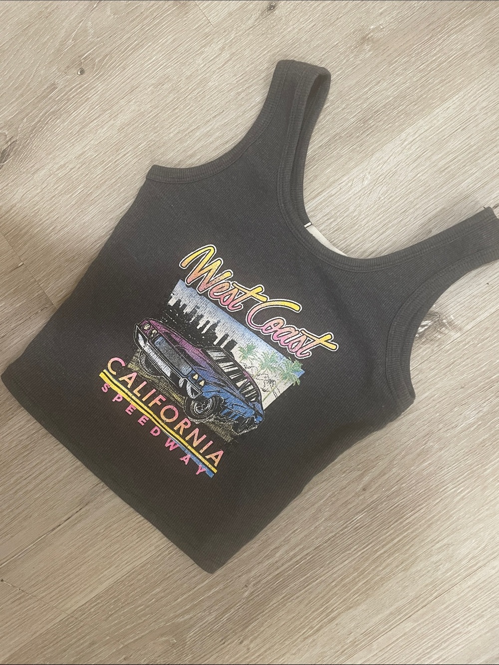 West Coast California Speedway Graphic Tank Top - Charcoal Gray